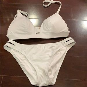 White 2 piece bathing suit